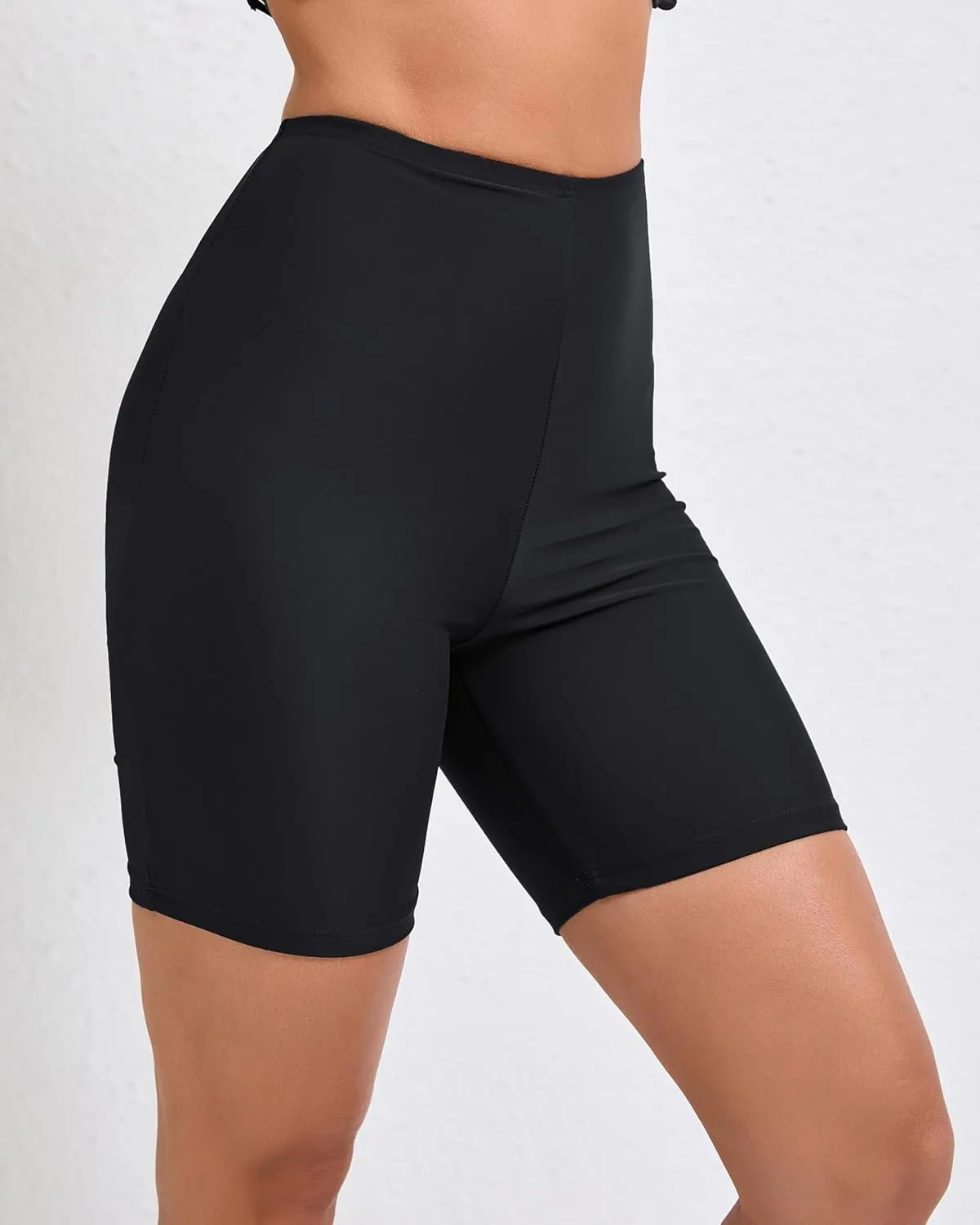 Women's 7" Plus Size High Waisted Boardshorts Swimsuit Boy Shorts Bikini Bottoms Swim Shorts