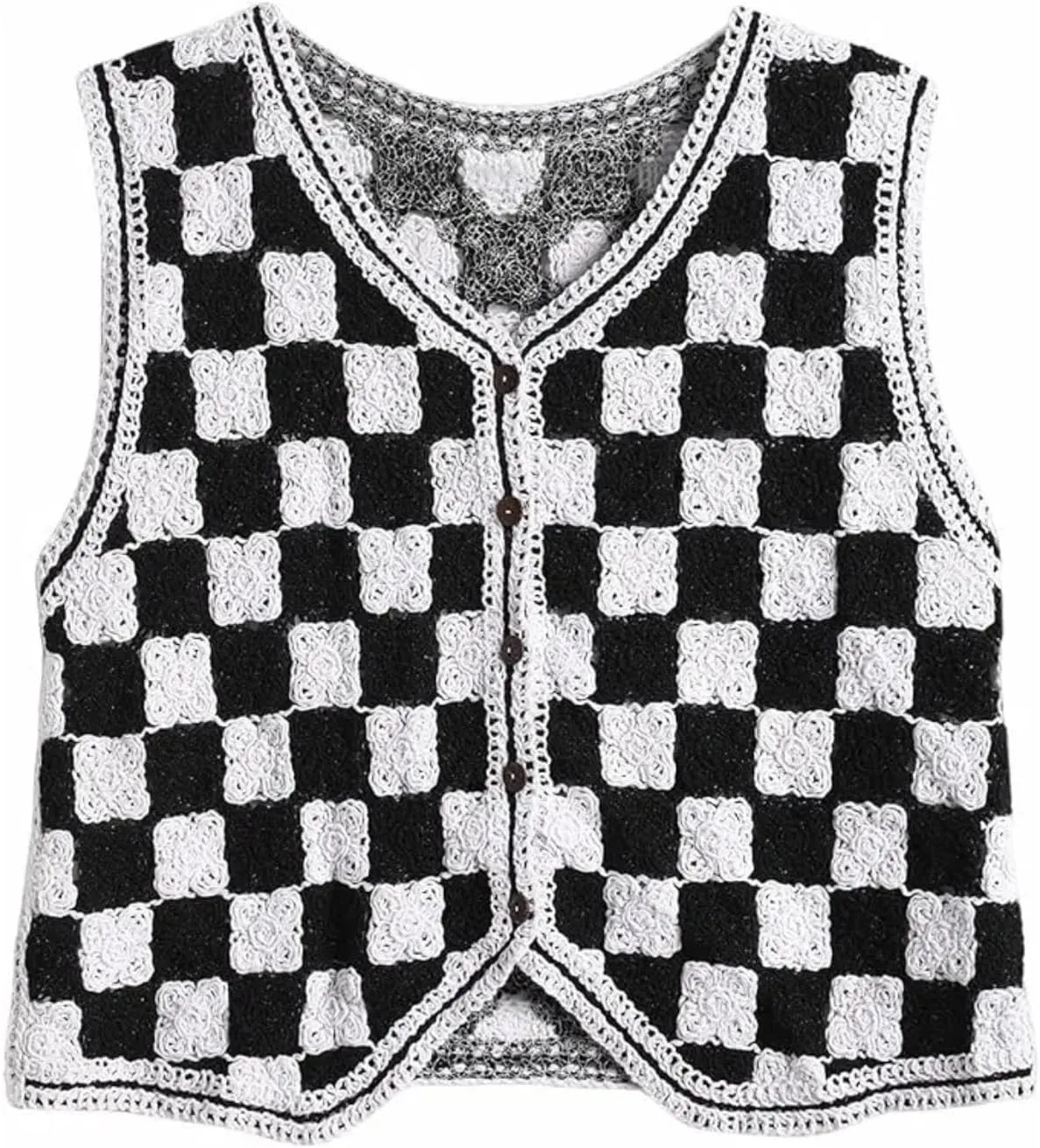 Women's Casual Sleeveless V-Neck Buttoned Knit Cardigan Short Knit Vest