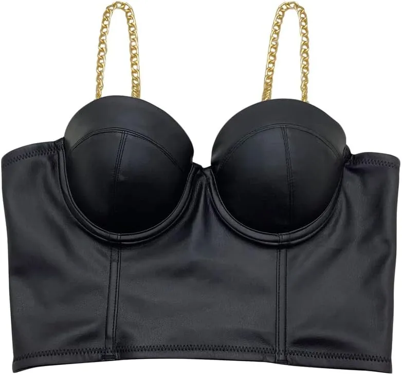 Women's Denim Tank Top Corset Bustier Blue Jean Crop Top Bra Streetwear Cami Detachable Straps Push Up Vest