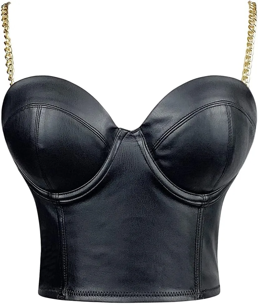 Women's Denim Tank Top Corset Bustier Blue Jean Crop Top Bra Streetwear Cami Detachable Straps Push Up Vest