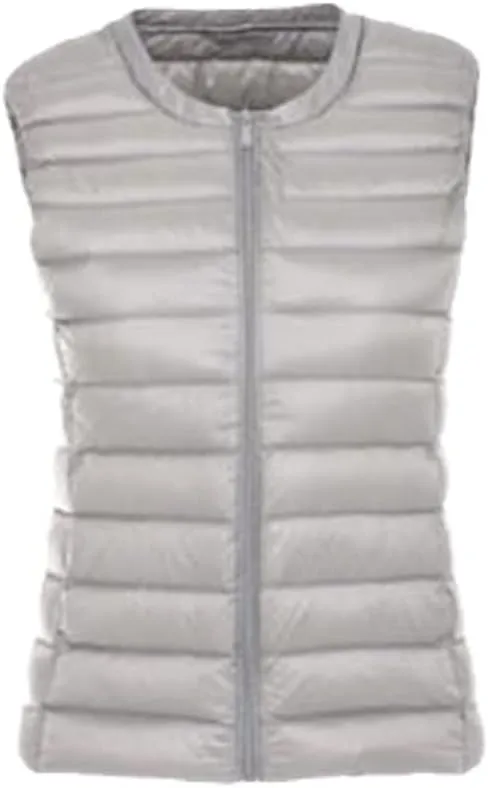 Women's Down Vest Jacket Autumn and Winter Ultralight White Duck Down Vest Ladies Sleeveless Vest Down Jacket