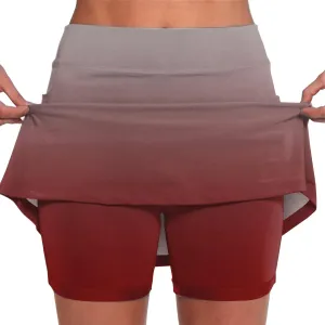 Womens Golf Skorts High Waist Athletic Skirt with Shorts Casual Gradient Yoga Skirts Pants Summer Running Clothes