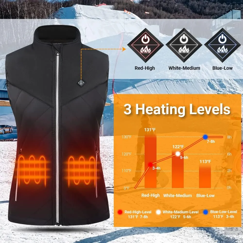 Women's Heated Vest with Battery Pack Included Heated Vests for Women with 10000mAh Rechargeable Power Bank