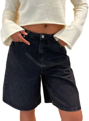 Womens Jean Shorts High Waist Straight Leg Baggy Denim Shorts Summer Casual Going Out Hot Short Pants