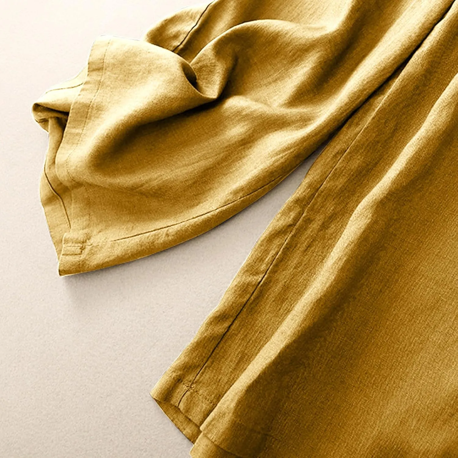 Womens Linen Cropped Pants 2025 Summer Trendy Casual Elastic Waist Jogger Pants Cotton Soft Work Trouser with Pocket