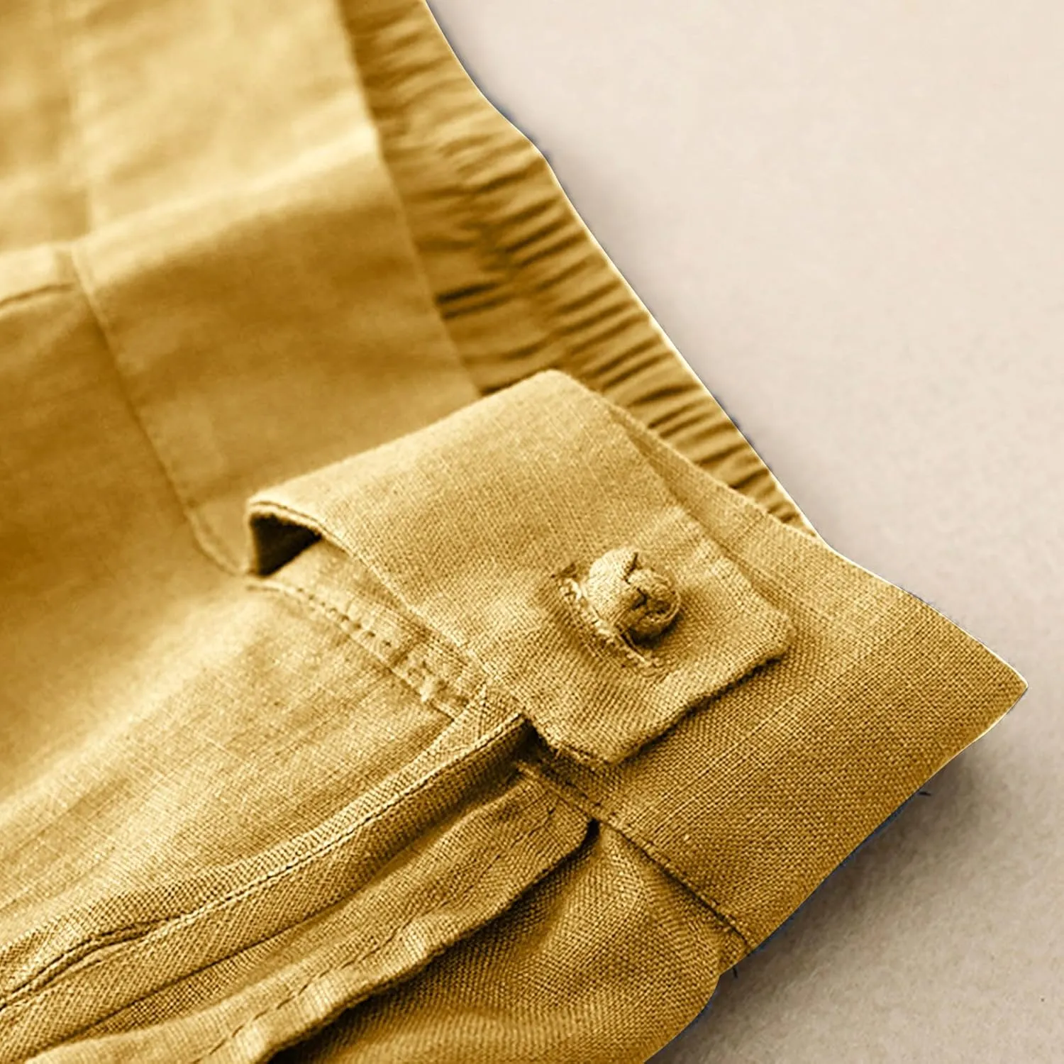 Womens Linen Cropped Pants 2025 Summer Trendy Casual Elastic Waist Jogger Pants Cotton Soft Work Trouser with Pocket