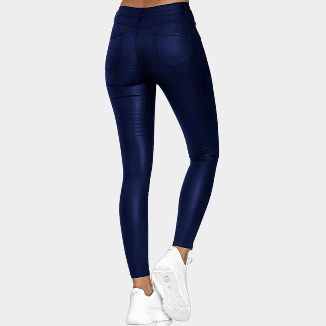 Women's PU Leather Pants  High Waist Stretch Bodycon Trousers  Slim Fit Pencil Style  Multiple Colours