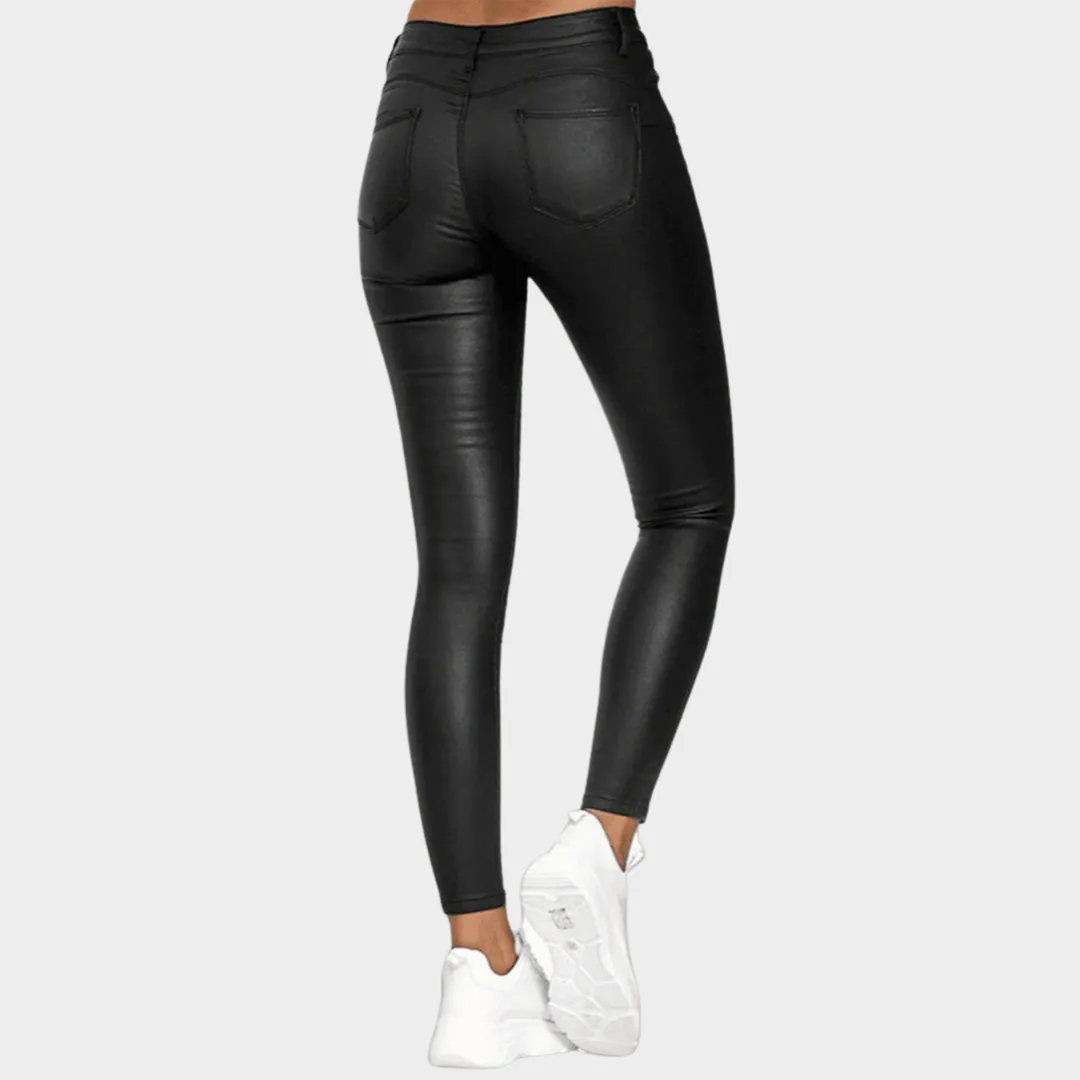 Women's PU Leather Pants  High Waist Stretch Bodycon Trousers  Slim Fit Pencil Style  Multiple Colours