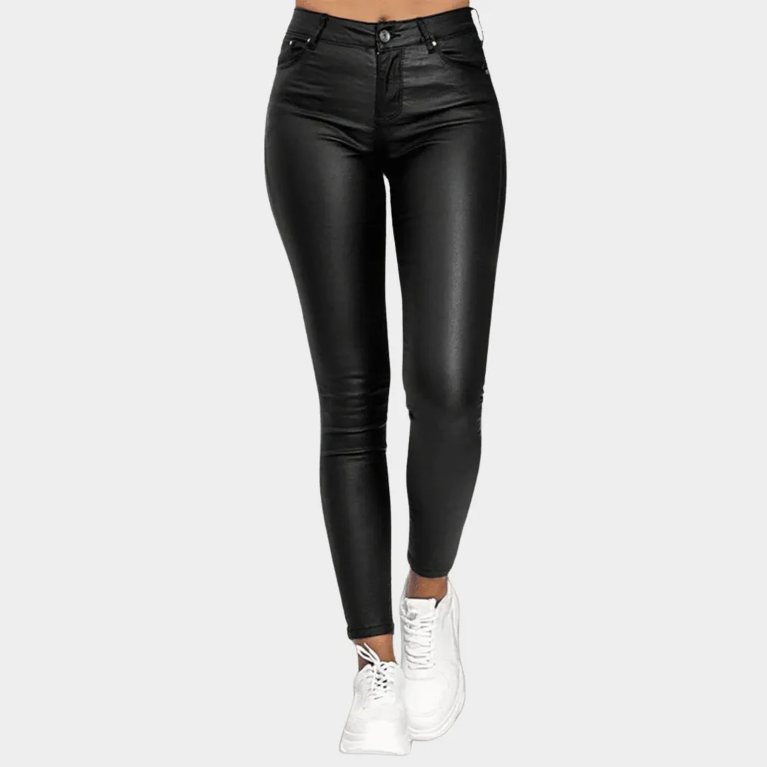 Women's PU Leather Pants  High Waist Stretch Bodycon Trousers  Slim Fit Pencil Style  Multiple Colours