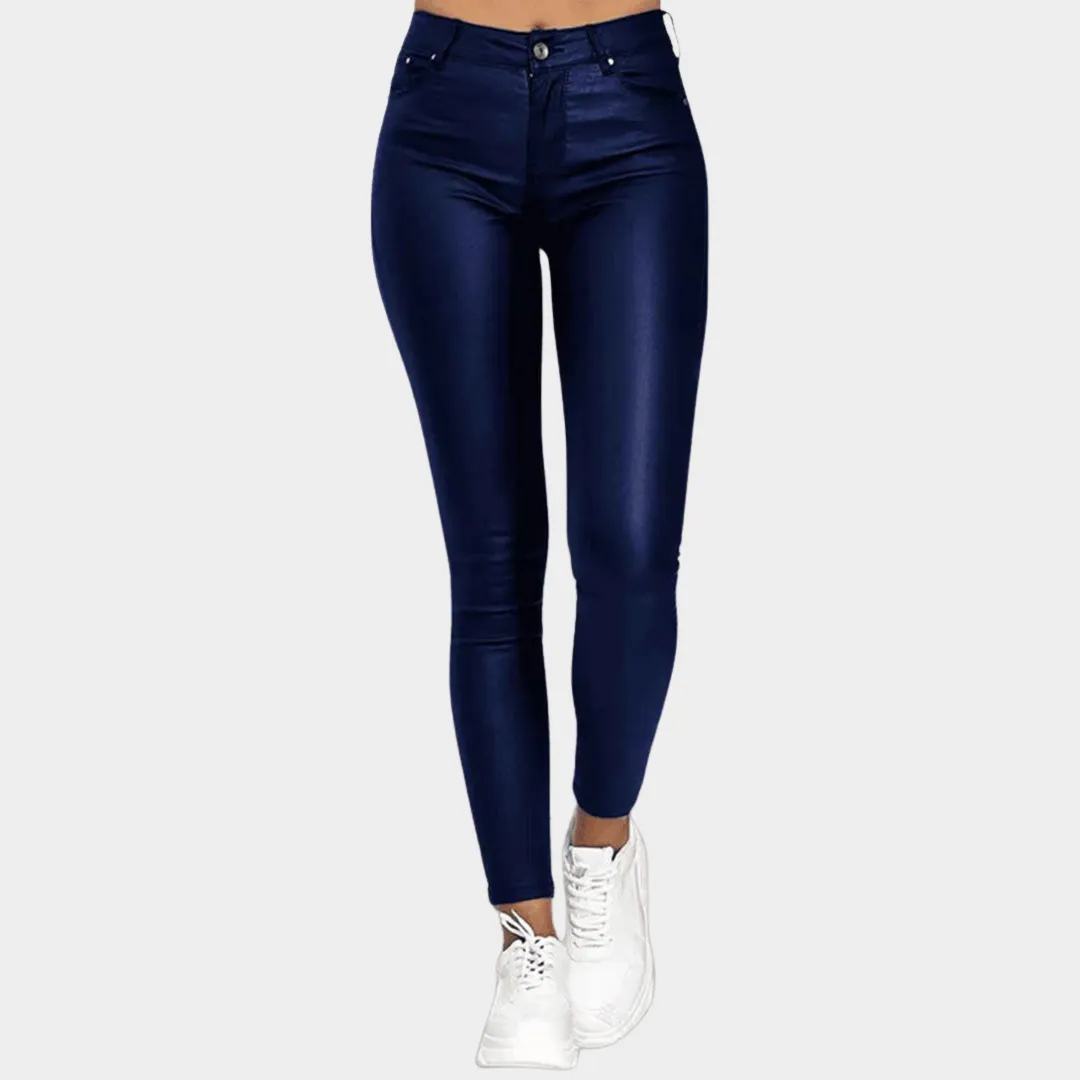 Women's PU Leather Pants  High Waist Stretch Bodycon Trousers  Slim Fit Pencil Style  Multiple Colours