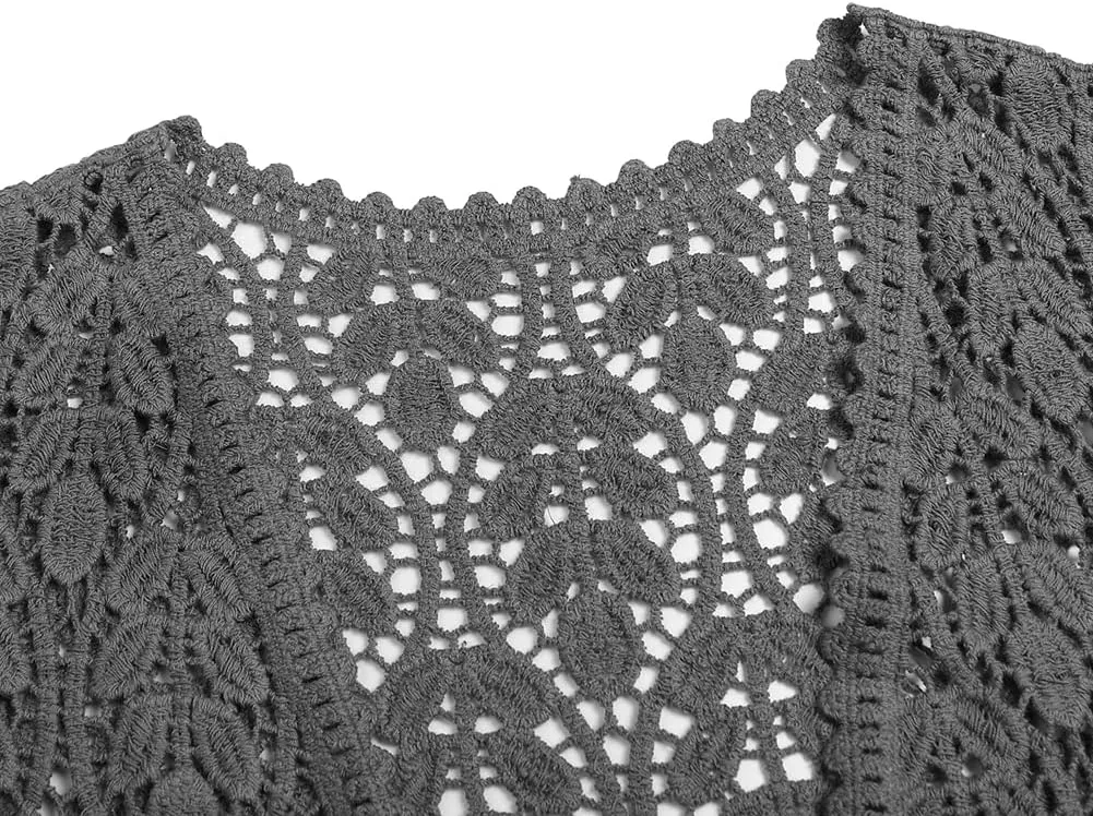 Women's Sleeveless Open Front Cardigan Vest Lightweight Cool Crochet Cardigans for Women