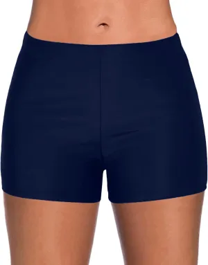 Womens Swim Shorts Solid Tankini Bottoms Swimsuit Bathing Suit Swimming Shorts Boyshort Swimwear