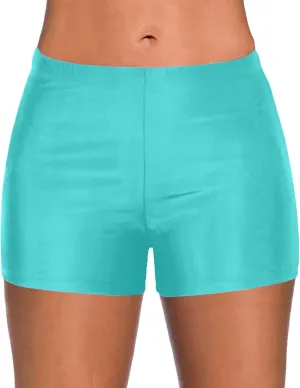 Womens Swim Shorts Solid Tankini Bottoms Swimsuit Bathing Suit Swimming Shorts Boyshort Swimwear