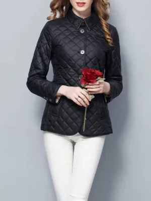 xakxx Winter Clothes Women  New Fashion Korea Coats Thin Vintage Jackets Lapel Single Breasted Streetwear Long Sleeve Top Quilted