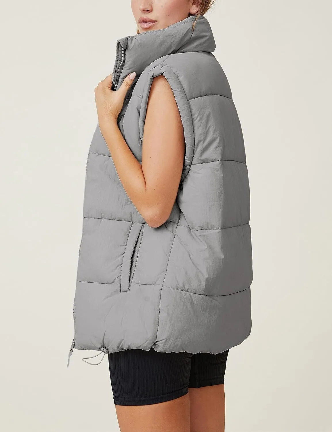 Xiaoxuemeng Womens Puffer Vest Collared Sleeveless Zip Up Padded Gilet Jacket Outwear