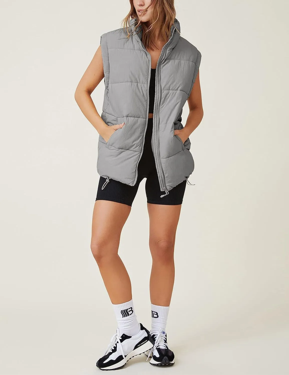 Xiaoxuemeng Womens Puffer Vest Collared Sleeveless Zip Up Padded Gilet Jacket Outwear