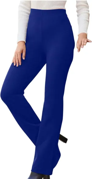 yardsong Dress Pants Women Bootcut Elastic High Waist Pull On Work Slacks Dressy Casual Slim Fit Solid Office Trousers