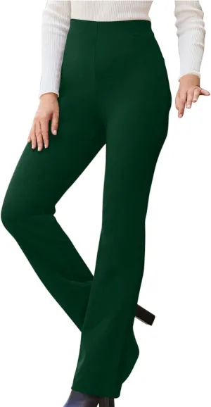 yardsong Dress Pants Women Bootcut Elastic High Waist Pull On Work Slacks Dressy Casual Slim Fit Solid Office Trousers