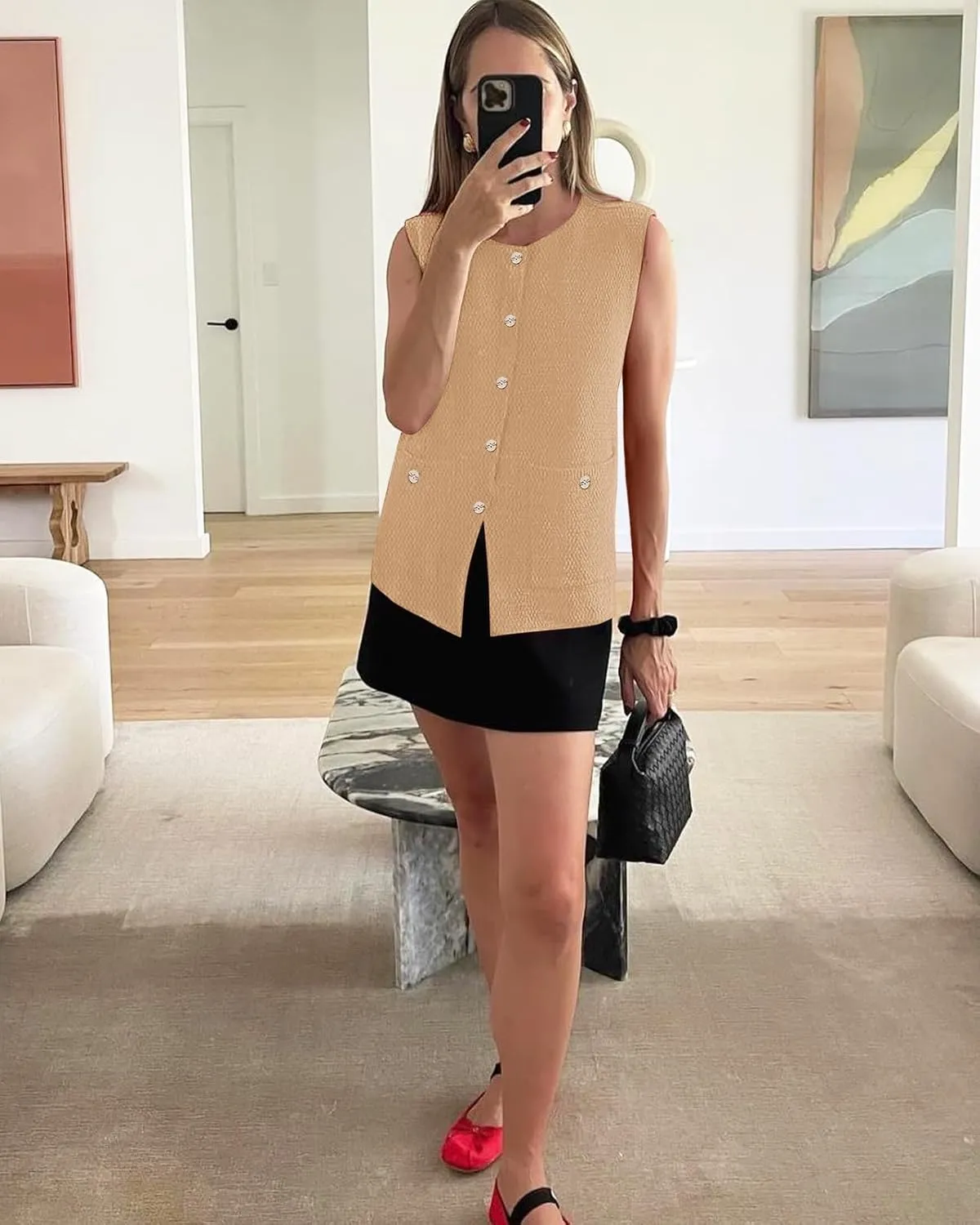 Yousify Womens Sweater Vest Sleeveless Button Down Round Neck Knitted Tank Tops Casual Cardigan for Women
