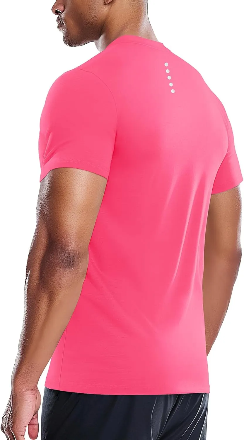 Zengjo Men's Workout Shirts Lightweight Quick Dry Gym Running Athletic Performance Tee Moisture Wicking Short Sleeve