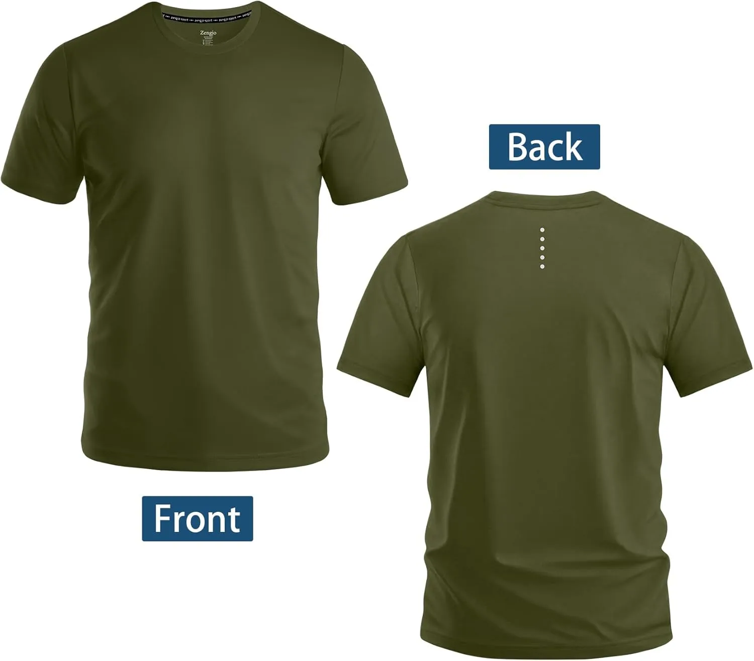 Zengjo Men's Workout Shirts Lightweight Quick Dry Gym Running Athletic Performance Tee Moisture Wicking Short Sleeve