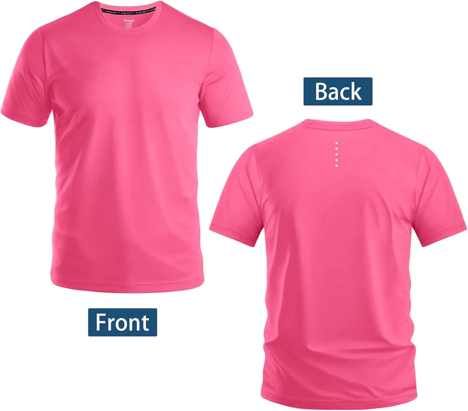 Zengjo Men's Workout Shirts Lightweight Quick Dry Gym Running Athletic Performance Tee Moisture Wicking Short Sleeve