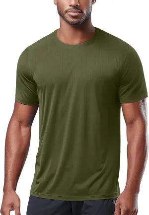 Zengjo Men's Workout Shirts Lightweight Quick Dry Gym Running Athletic Performance Tee Moisture Wicking Short Sleeve