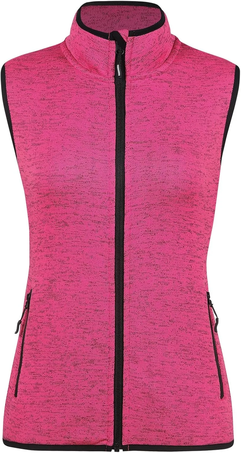 Zip Up Womens Vest with Zipper Pockets Athletic Sweater Fleece Vest Sleeveless Sweater Jacket