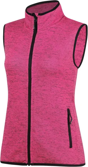 Zip Up Womens Vest with Zipper Pockets Athletic Sweater Fleece Vest Sleeveless Sweater Jacket