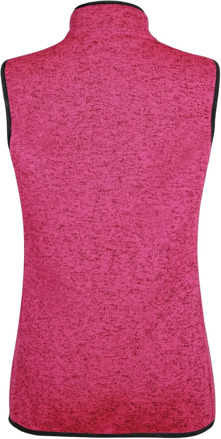 Zip Up Womens Vest with Zipper Pockets Athletic Sweater Fleece Vest Sleeveless Sweater Jacket